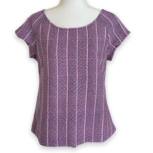 𝅺Southern Tide Nicole Abstract Top Blue Night Zip Back Women’s Size 10